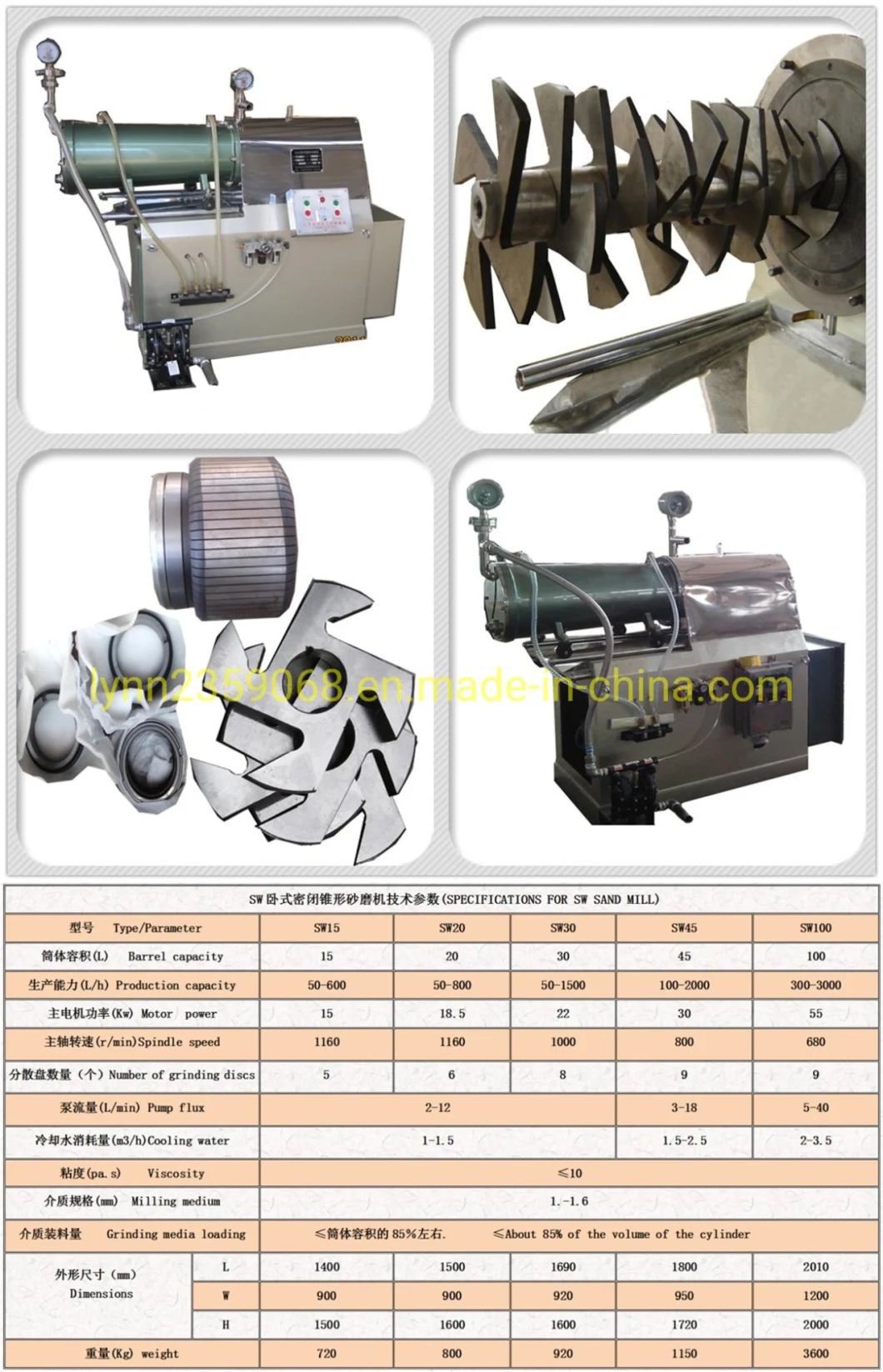 Longxing Disc Type Bar Type Turbine Type Horizontal Sand Mill for Ink Coating Pesticides Grinding