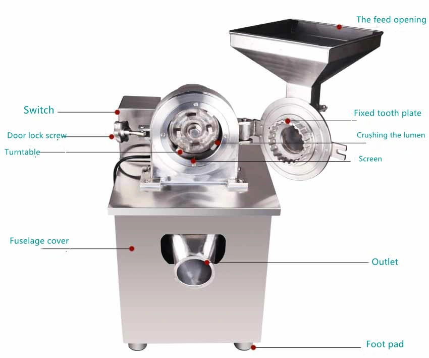 Ginger Grinding Machine Ginger Powdered Pulverizer Pin Mill Stainless Steel