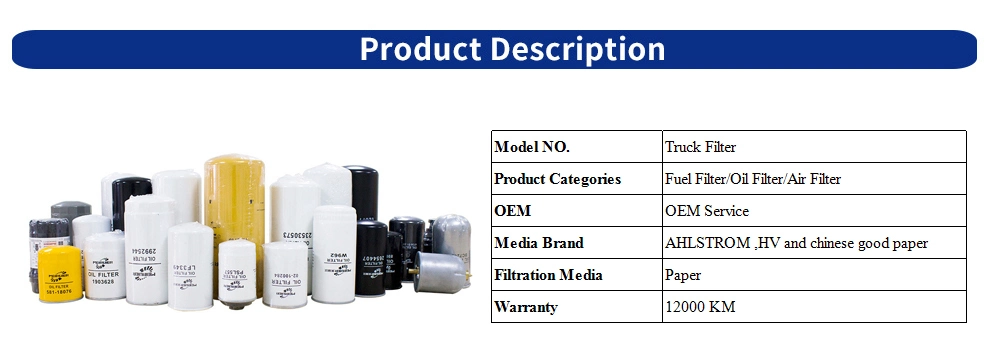 Direct Factory Price Auto Car Parts OEM Air/Oil/Fuel/Element Filter for Isuzu/Toyota/John Deere/Perkins/Hyundai/Benz Truck Engine