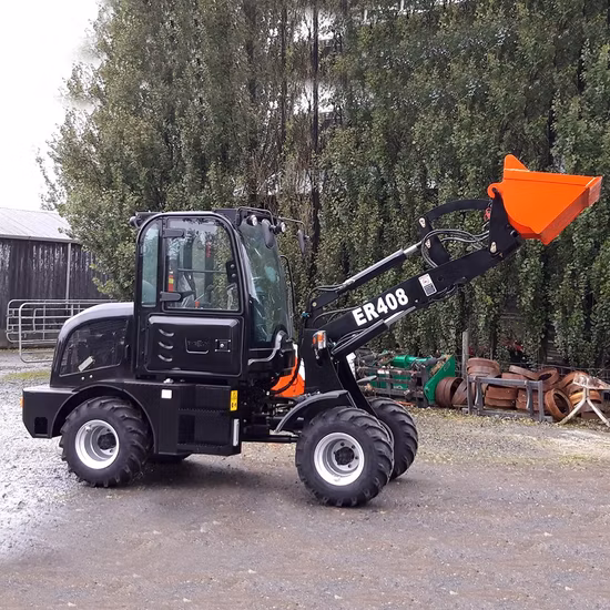 Everun Er408 農業機械 0.8トン フロントディスチャージ式油圧ミニホイールローダ